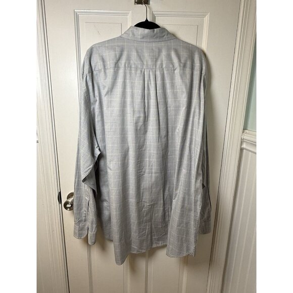 Brooks Brothers Country Club Men’s Blue Windowpane Check Dress Shirt Size XXL - Picture 7 of 12